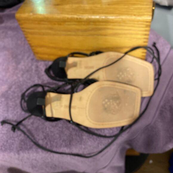 Vince Camuto Amarina Heels Size 6.5‎ Gladiator Straps Bling Black - Picture 7 of 9